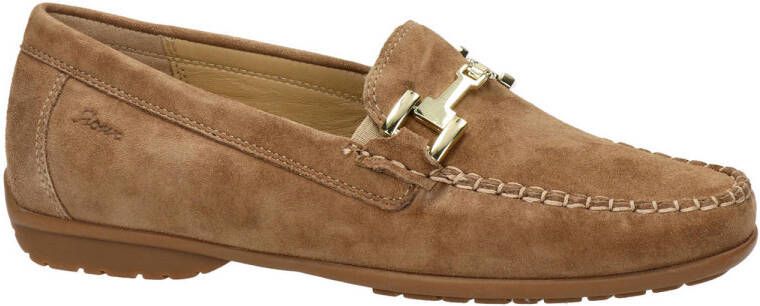 Sioux Cortizia suède mocassins met gesp camel