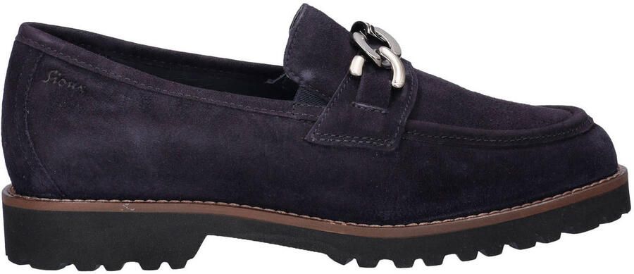 Sioux Meredith suède loafers met profielzool blauw