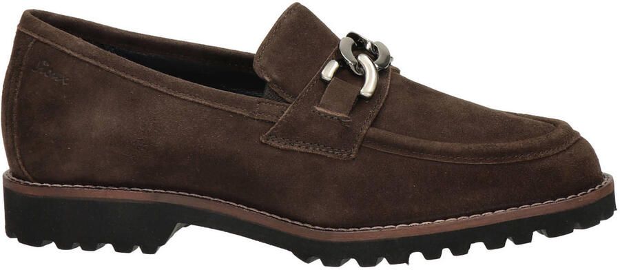 Sioux Meredith suède loafers met profielzool bruin
