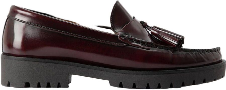 Sissy-Boy Donkerrode leren chunky loafer