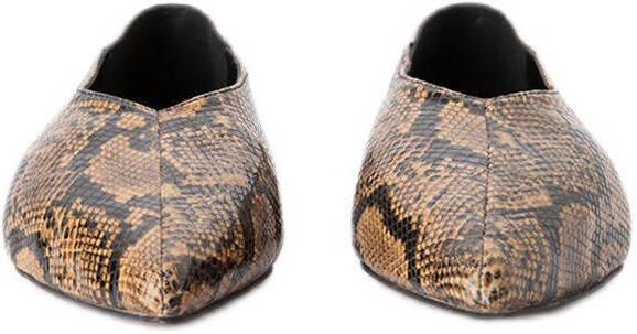 Sissy- leren loafers met slangenprint cognac zwart - Foto 2