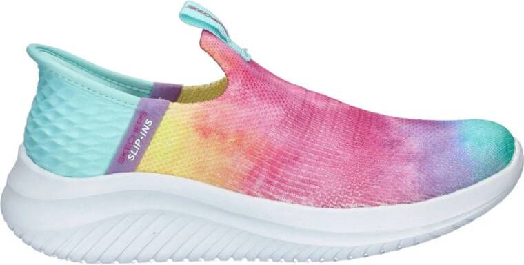 Skechers Pastel Clouds slip-on sneakers roze blauw geel