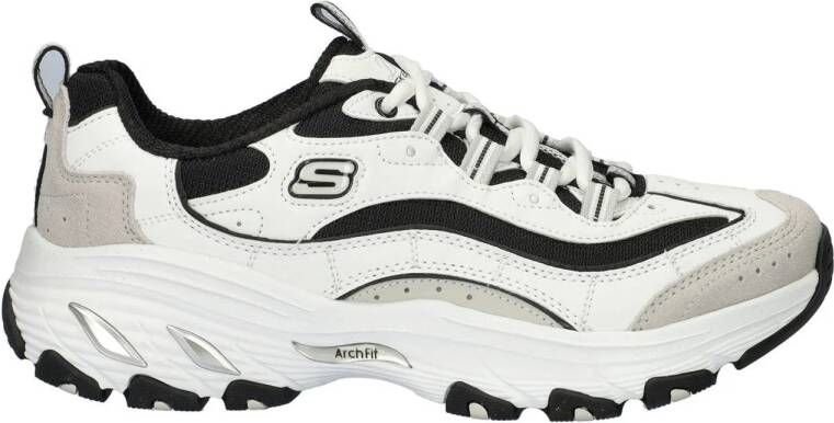 Skechers Arch Fit D'Lites chunky sneakers wit zwart