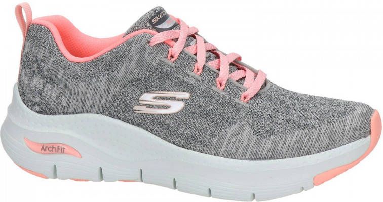 Skechers Arch Fit sneakers lichtgrijs/roze - Schoenen.nl