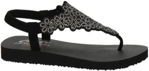 Skechers Cali Meditation Floral Lover sandalen met strass steenjes zwart