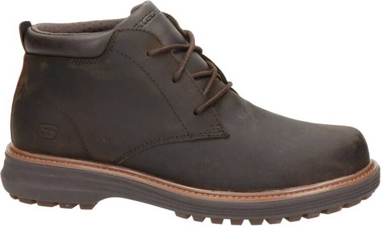 Skechers Classic Fit Wenson leren veterboots donkerbruin