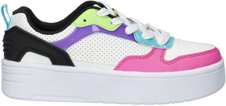 Skechers Court High sneakers wit roze zwart Meisjes Imitatieleer Meerkleurig 35