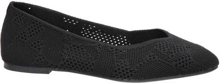 Skechers Cleo Knitty City Vegan instappers zwart Dames Textiel