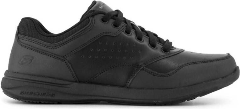 Skechers Elent Velago leren heren sneakers Zwart Extra comfort Memory Foam