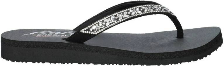 Skechers Meditation teenslippers zwart