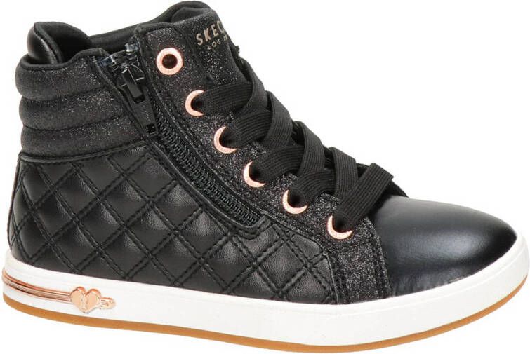 Skechers Quilted Squad sneakers zwart Meisjes Imitatieleer 28