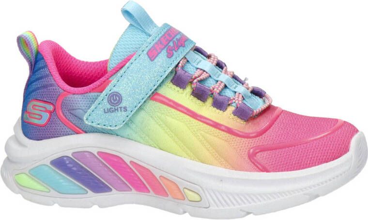 Skechers Rainbow Cruisers sneakers roze blauw Meisjes Mesh Meerkleurig 32