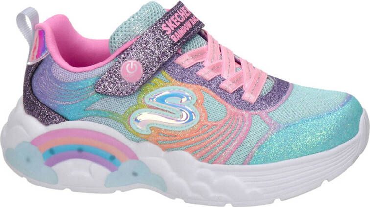 Skechers Rainbow Racer sneakers met glitters lichtblauw roze