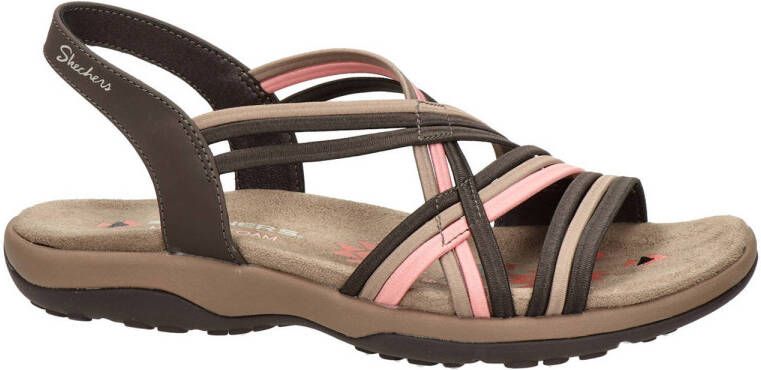 Skechers Reggae Slim sandalen bruin roze