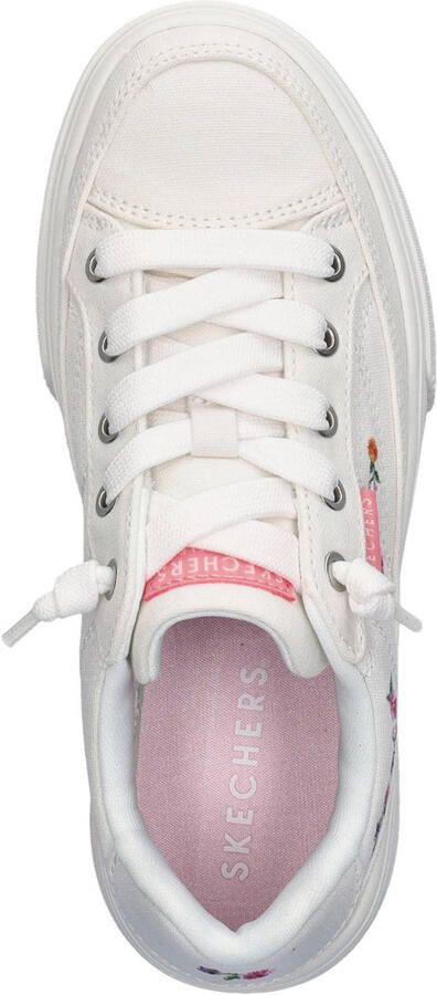Skechers Arcade katoenen sneakers met borduursels wit roze - Foto 3