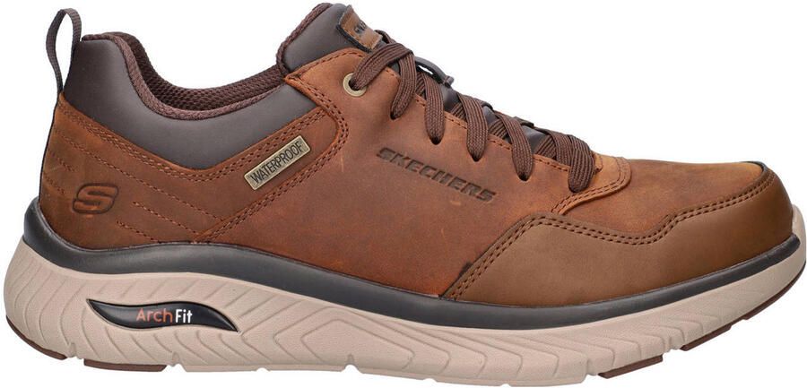 Skechers Arch Fit Crosser leren sneakers cognac