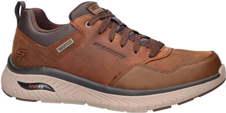 Skechers Arch Fit Crosser leren sneakers cognac
