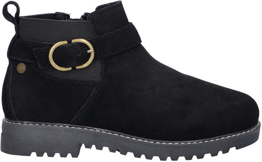 Skechers Arch Fit Marlie suède enkelboots met profielzool zwart