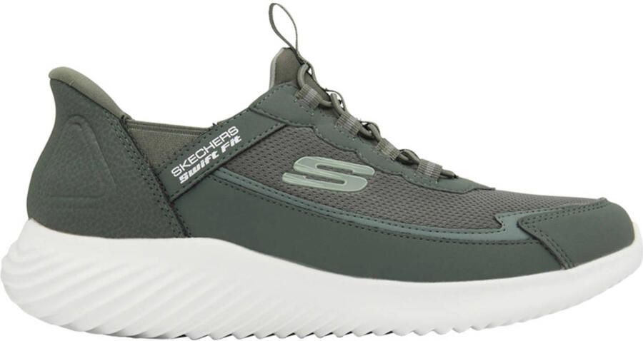 Skechers Bounder slip-on sneakers olijfgroen