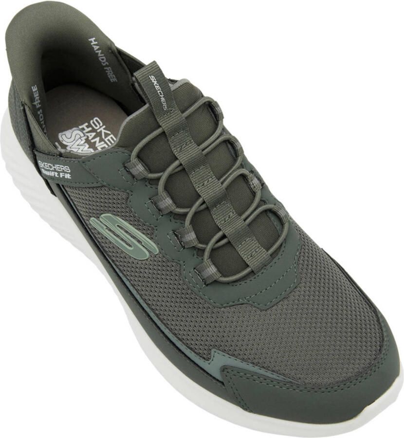 Skechers Bounder slip-on sneakers olijfgroen