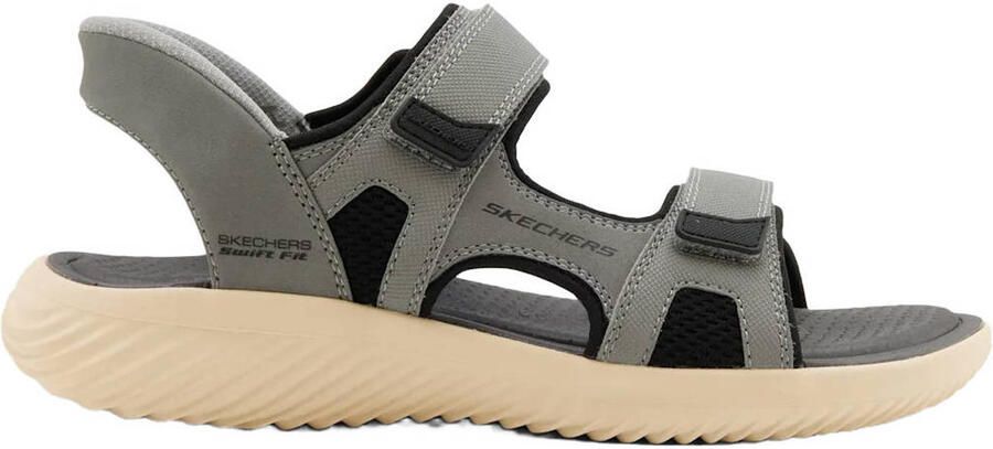 Skechers Bounder Swift Fit imitatieleren sandalen grijs