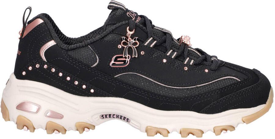 Skechers D'Lites 20th Anniversary chunky sneakers zwart roze