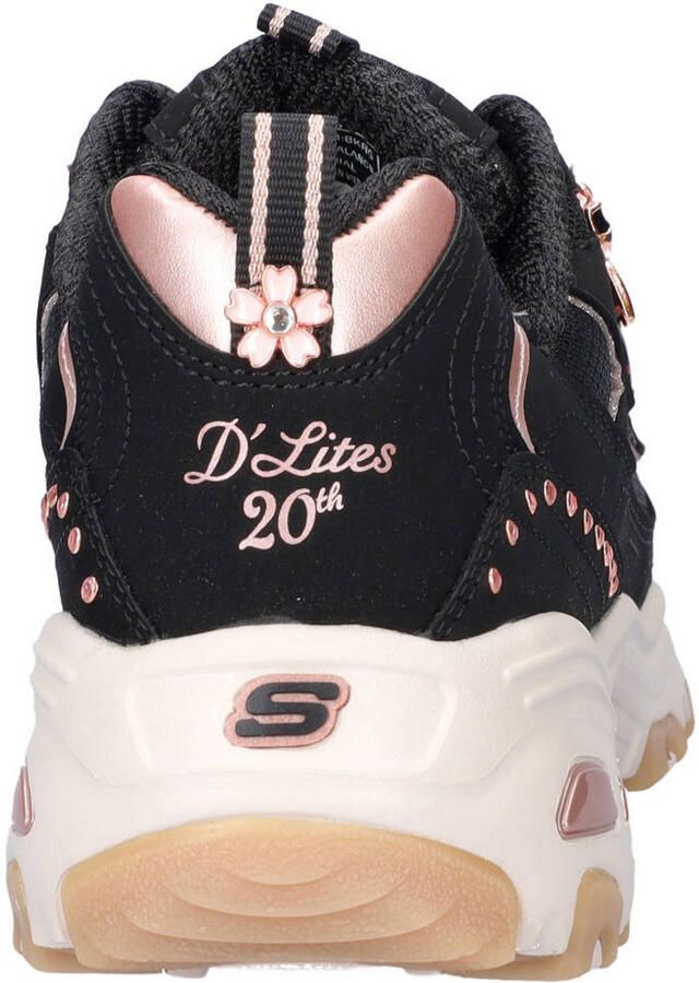 Skechers D'Lites 20th Anniversary chunky sneakers zwart roze - Foto 2