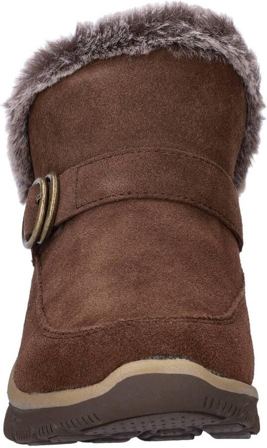 Skechers Easy Going Gentle Winter suède enkelboots met profielzool bruin - Foto 3