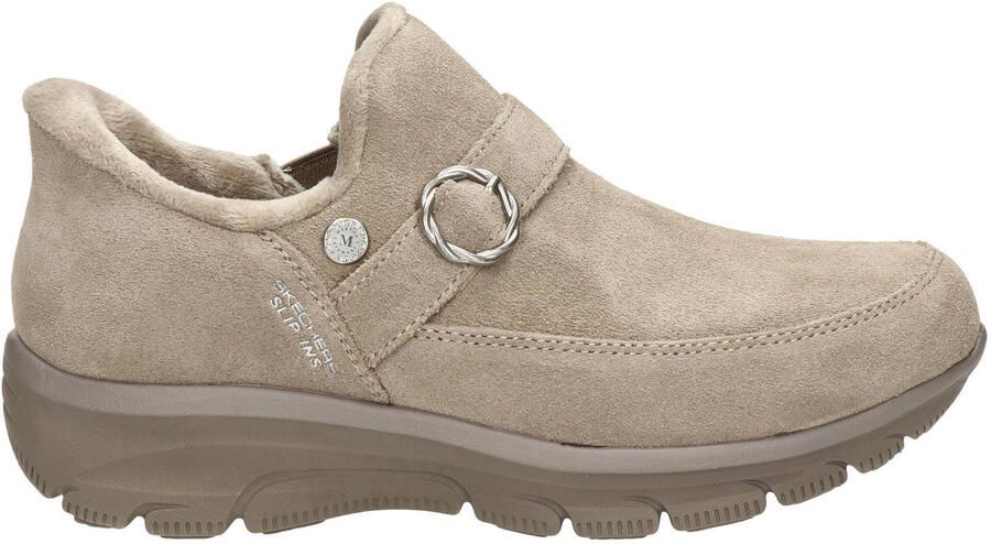 Skechers Easy Going suede instappers taupe