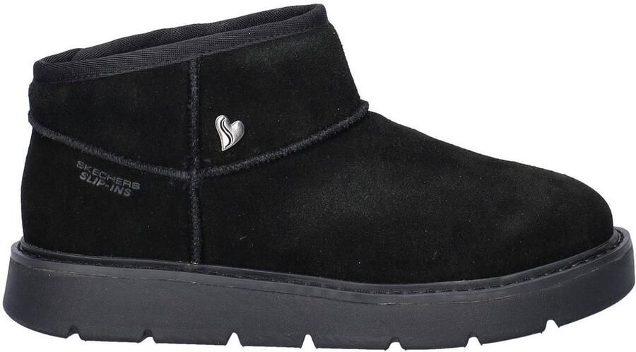 Skechers gevoerde suède enkelboots zwart