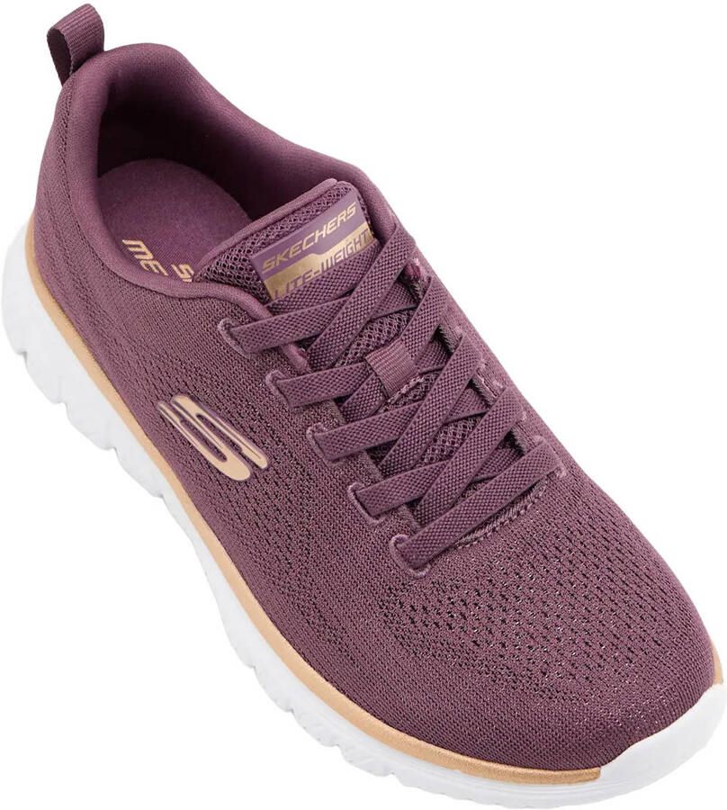 Skechers Graceful 4.0 Slip-on sneakers met logo aubergine - Foto 2