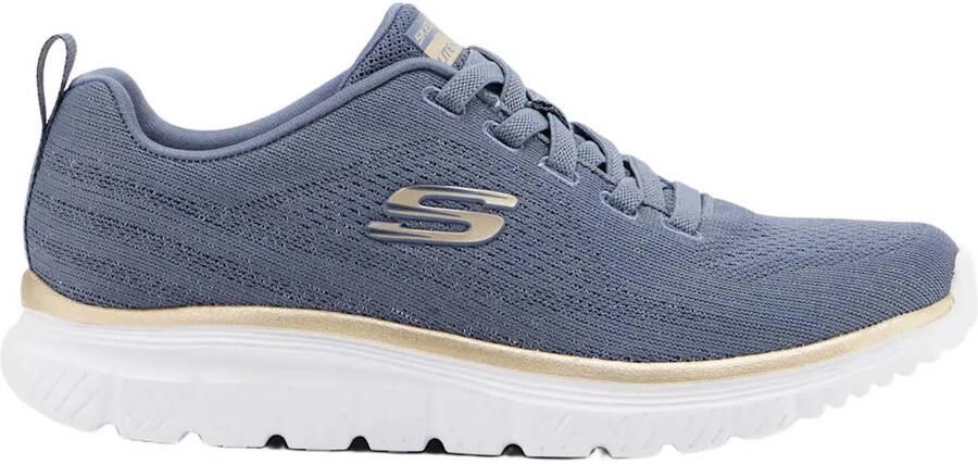 Skechers Graceful 4.0 slip-on sneakers met logo blauw