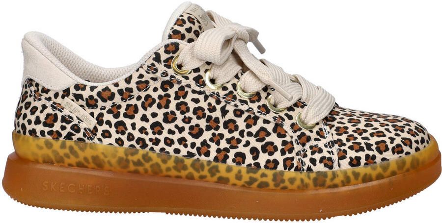 Skechers Hands Free Slip-Ins Courtside sneakers met panterprint beige zwart