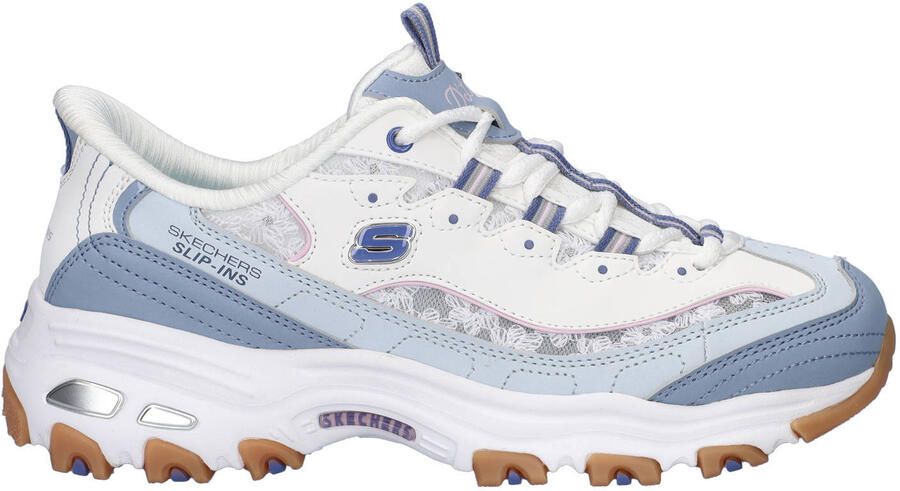 Skechers Hands Free Slip-Ins d'Lites chunky sneakers blauw wit