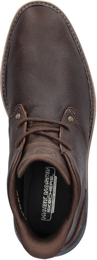 Skechers Hands Free Slip-Ins leren veterboots met profielzool expresso - Foto 3