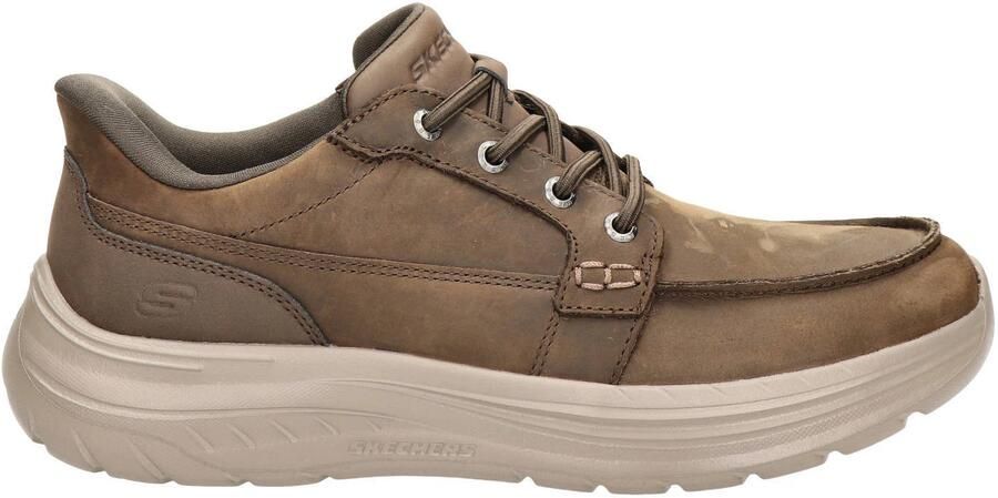 Skechers Hands Free Slip-ins Relaxed Fit Decklan leren instappers met profielzool bruin
