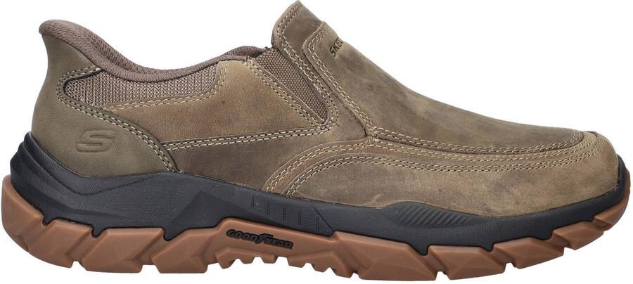 Skechers Hands Free Slip-Ins Santoro Archaic leren instappers met profielzool taupe