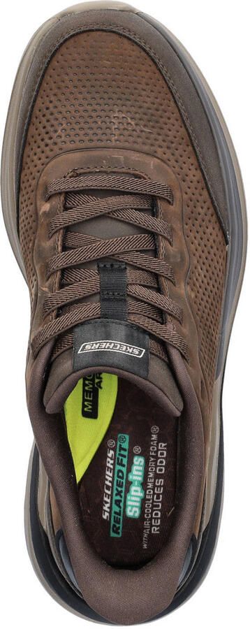 Skechers Hands Free Slip-Ins Slade 2.0 leren sneakers bruin - Foto 3