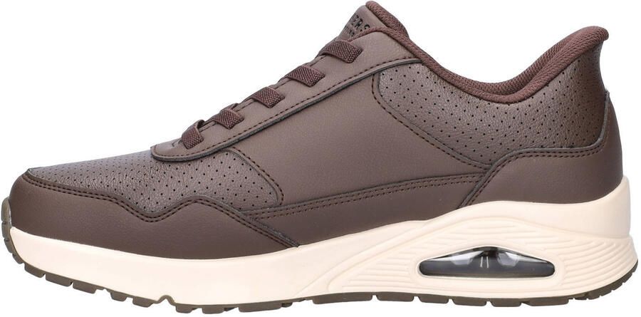 Skechers Hands Free Slip-Ins Uno imitatieleren sneakers met logo bruin - Foto 2