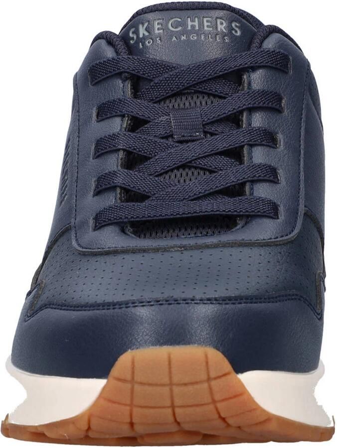 Skechers Hands Free Slip-Ins Uno imitatieleren sneakers met logo donkerblauw - Foto 2