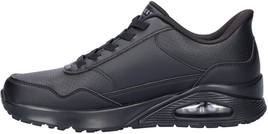 Skechers Hands Free Slip-Ins Uno imitatieleren sneakers met logo zwart - Foto 2