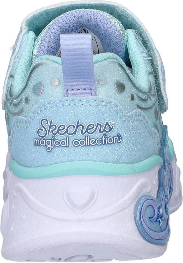 Skechers imitatieleren sneakers met glitters en lichtjes lichtblauw - Foto 3