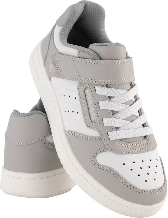 Skechers leren sneakers grijs wit - Foto 3
