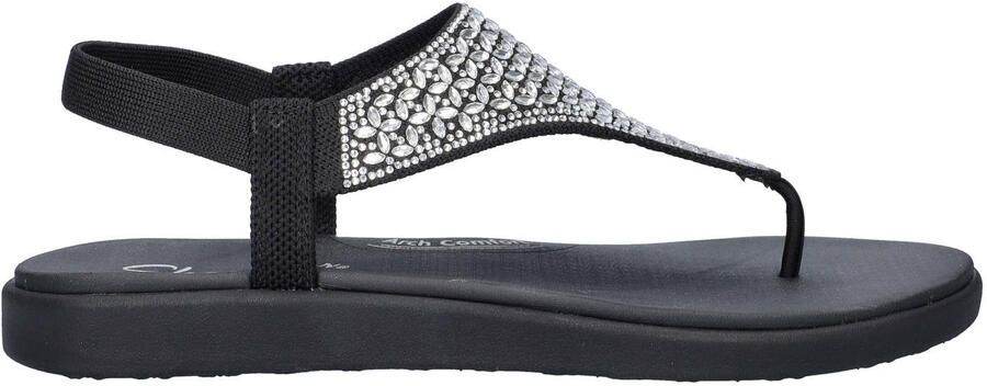 Skechers Meditation Luxe sandalen met strass steentjes zwart