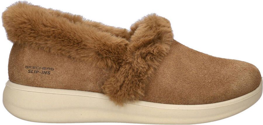 Skechers pantoffels cognac