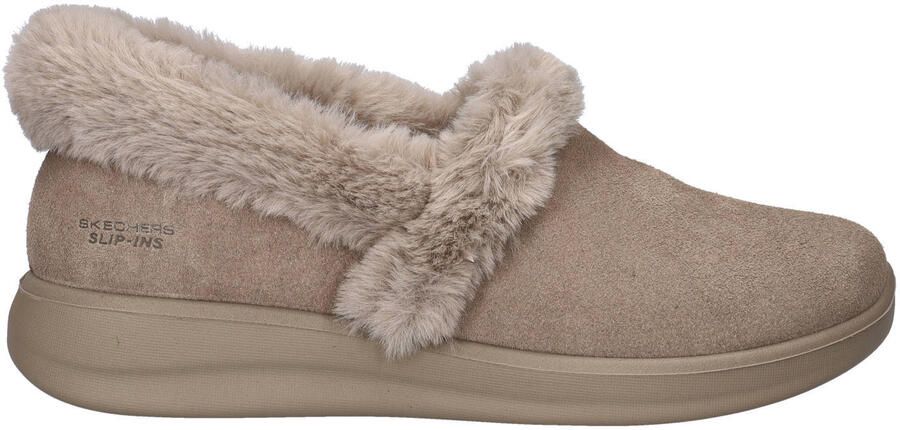Skechers pantoffels taupe