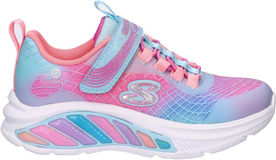Skechers Rainbow Cruisers sneakers met lichtjes blauw roze