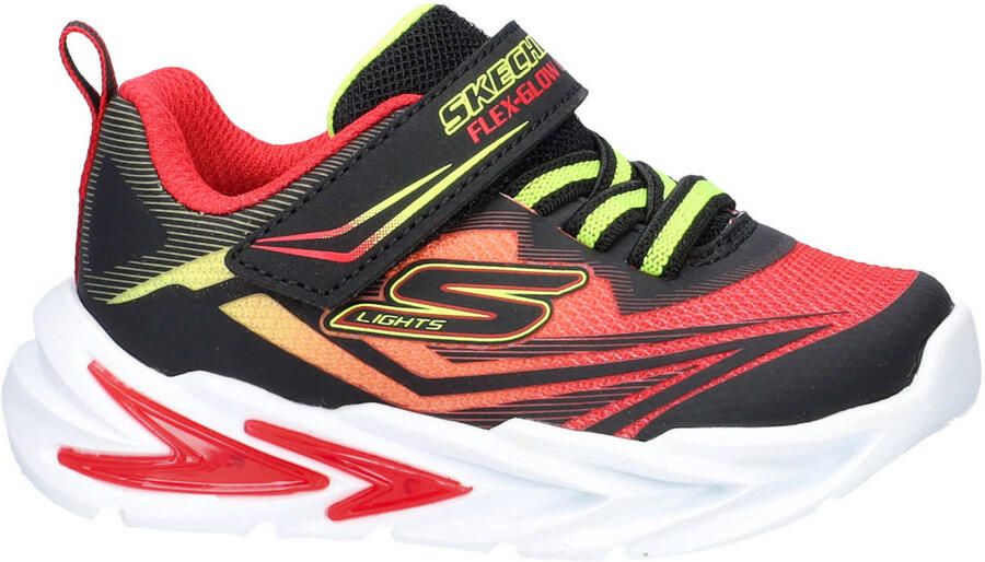 Skechers S Lights Flex-Glow Ultra sneakers met lichtjes zwart rood