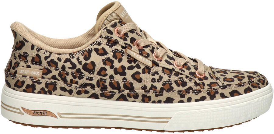 Skechers sneakers met panterprint bruin