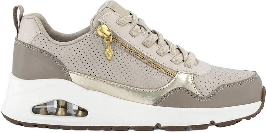 Skechers UNO- METALLIC SLIDERS Dames Sneakers Taupe